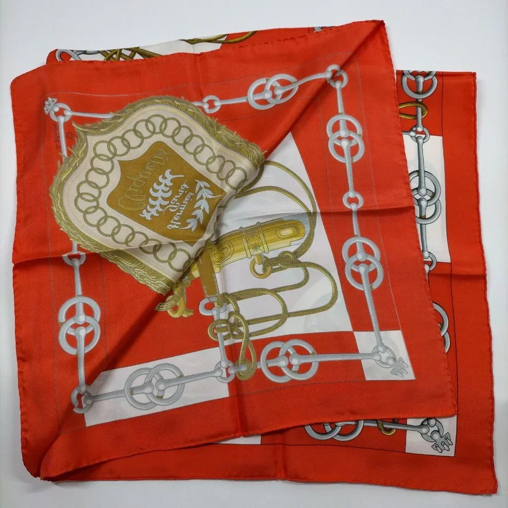 Hermes Scarf Authentic 90cm  reds silk - Picture 2 of 4
